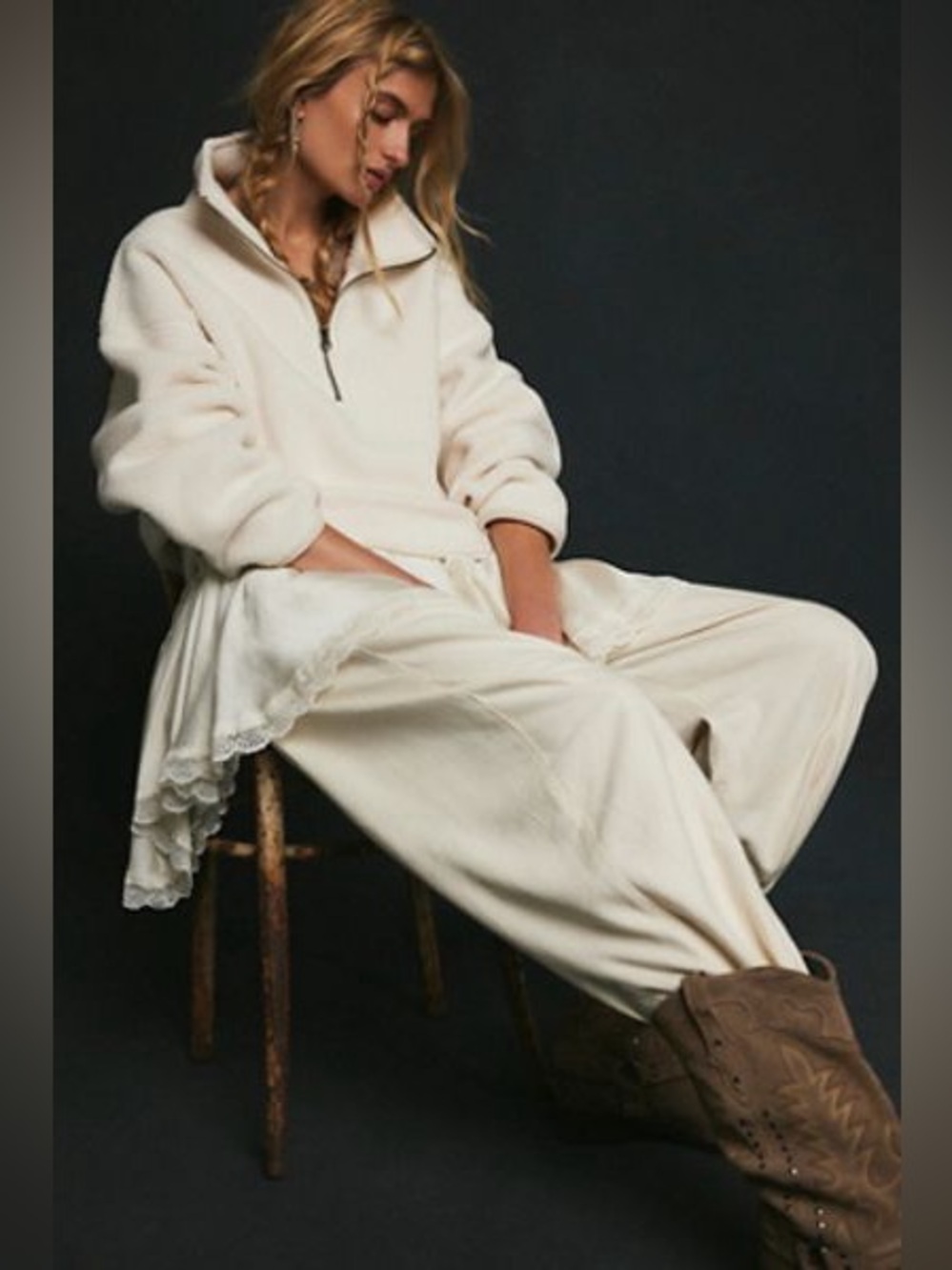 NWT Free People Coco Faux Shera Pullover - Picture 2 of 16